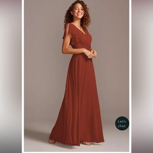 Brand New David’s Bridal Flutter Sleeve Wrap Dress